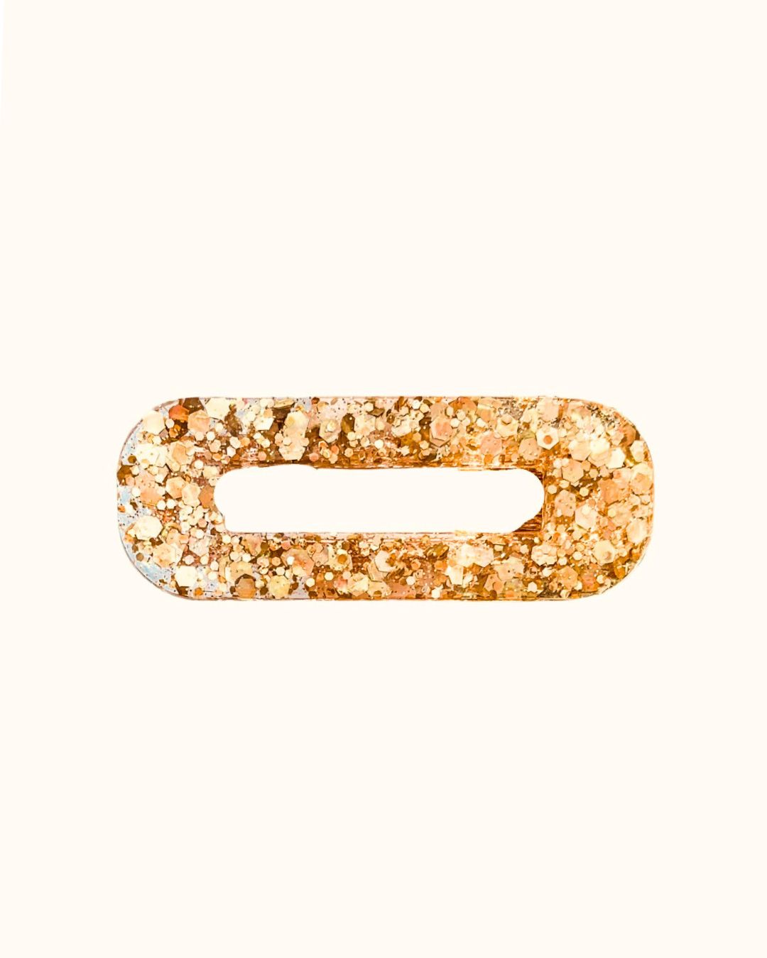 barrette cheveux rectangle doree paillette