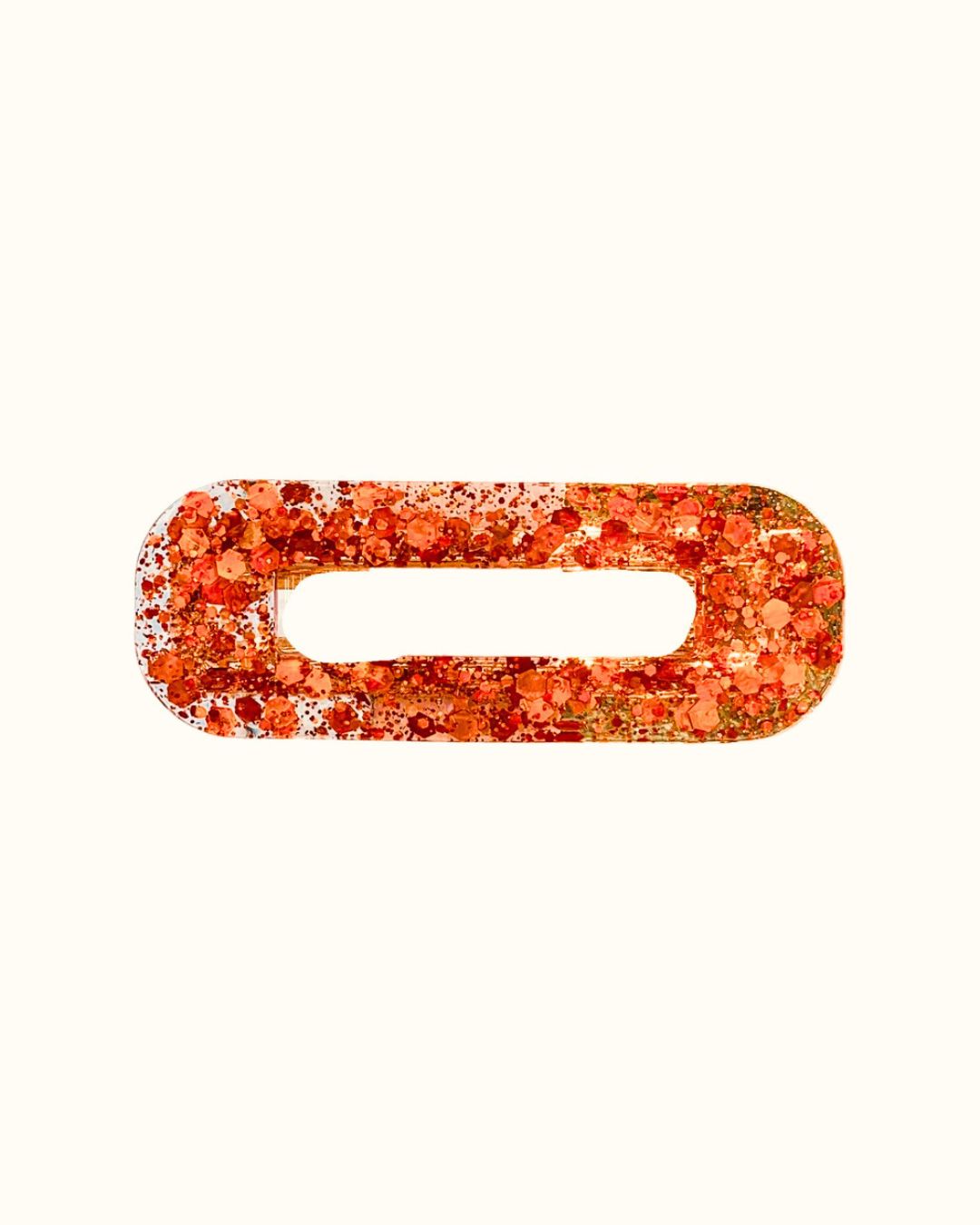 barrette rectangle orange cheveux 