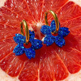 boucles_oreilles_creoles_interchangeables_femme_resine_acier_inoxydable_fleurs tiare bleu_fait_main_la_rochelle_atelier_rochelais