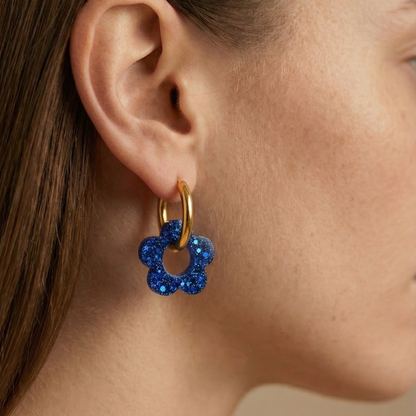 Charms Fleurs pour boucles d’oreilles – 10 couleurs interchangeables