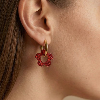 Charms Fleurs pour boucles d’oreilles – 10 couleurs interchangeables