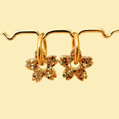 Charms Fleurs de Tiaré pour boucles d’oreilles – 10 couleurs interchangeables