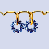 boucles oreilles soleil bleu argent
