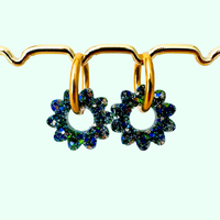 boucles oreilles soleil mix vert bleu