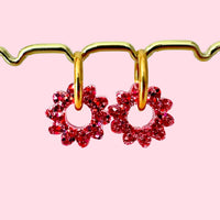 Charm pampille soleil interchangeable pour boucles d'oreilles créoles, bijou femme en résine, couleur vert, Atelier Rochelais La Rochelle