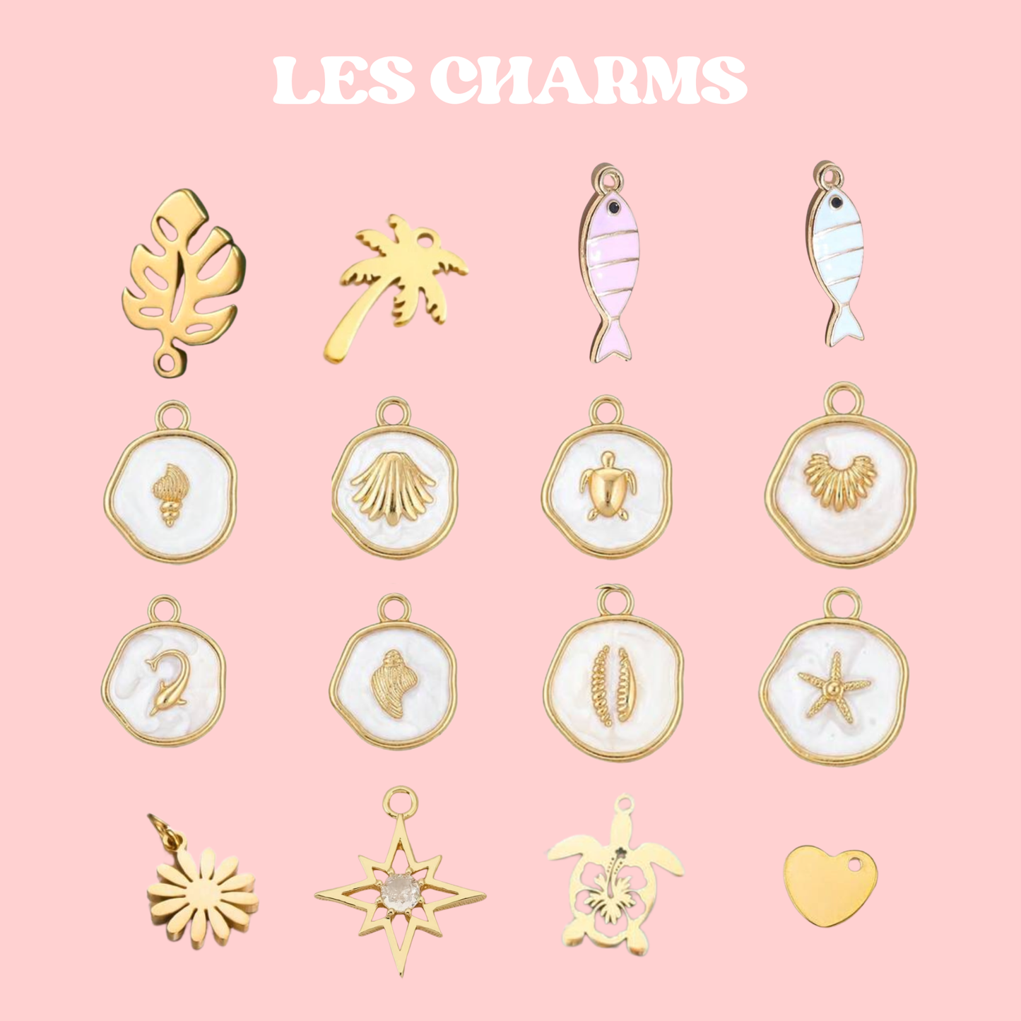 Bracelet d'été personnalisé avec breloques dorées