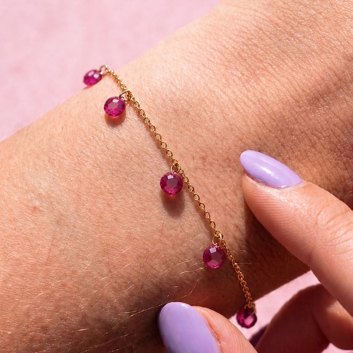 Bracelet Alma zirconium acier inoxydable doré bijou waterproof L'Atelier Rochelais
