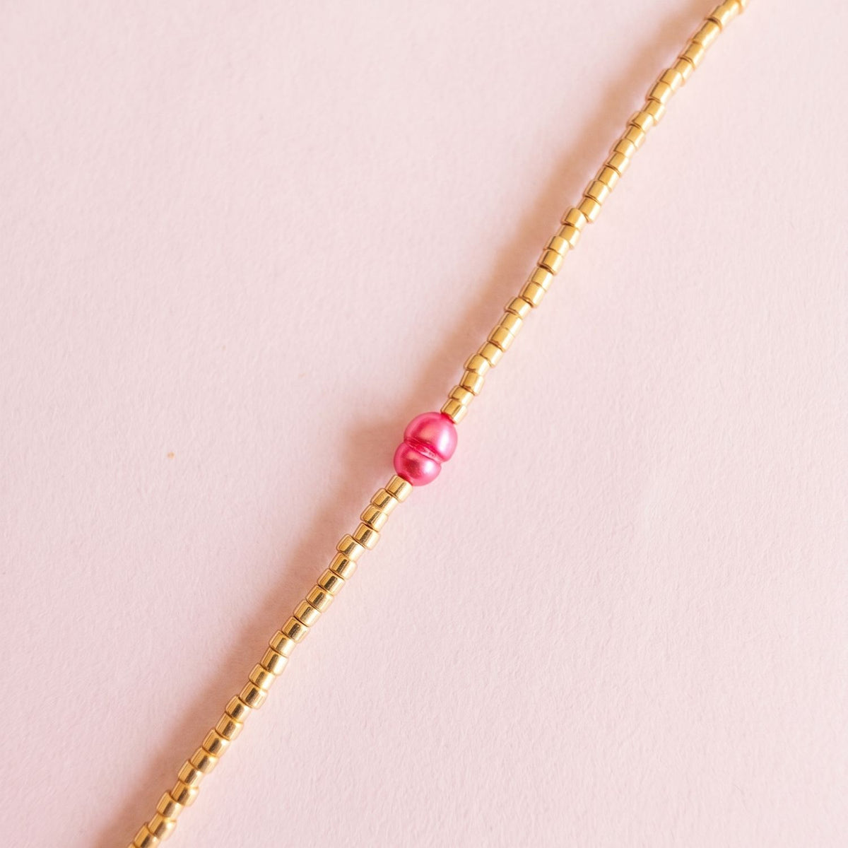 Bracelet Mila perles Miyuki fuchsia acier inoxydable waterproof L'Atelier Rochelais