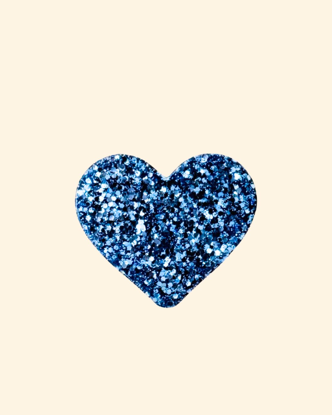 pins coeur paillettes bleu argent