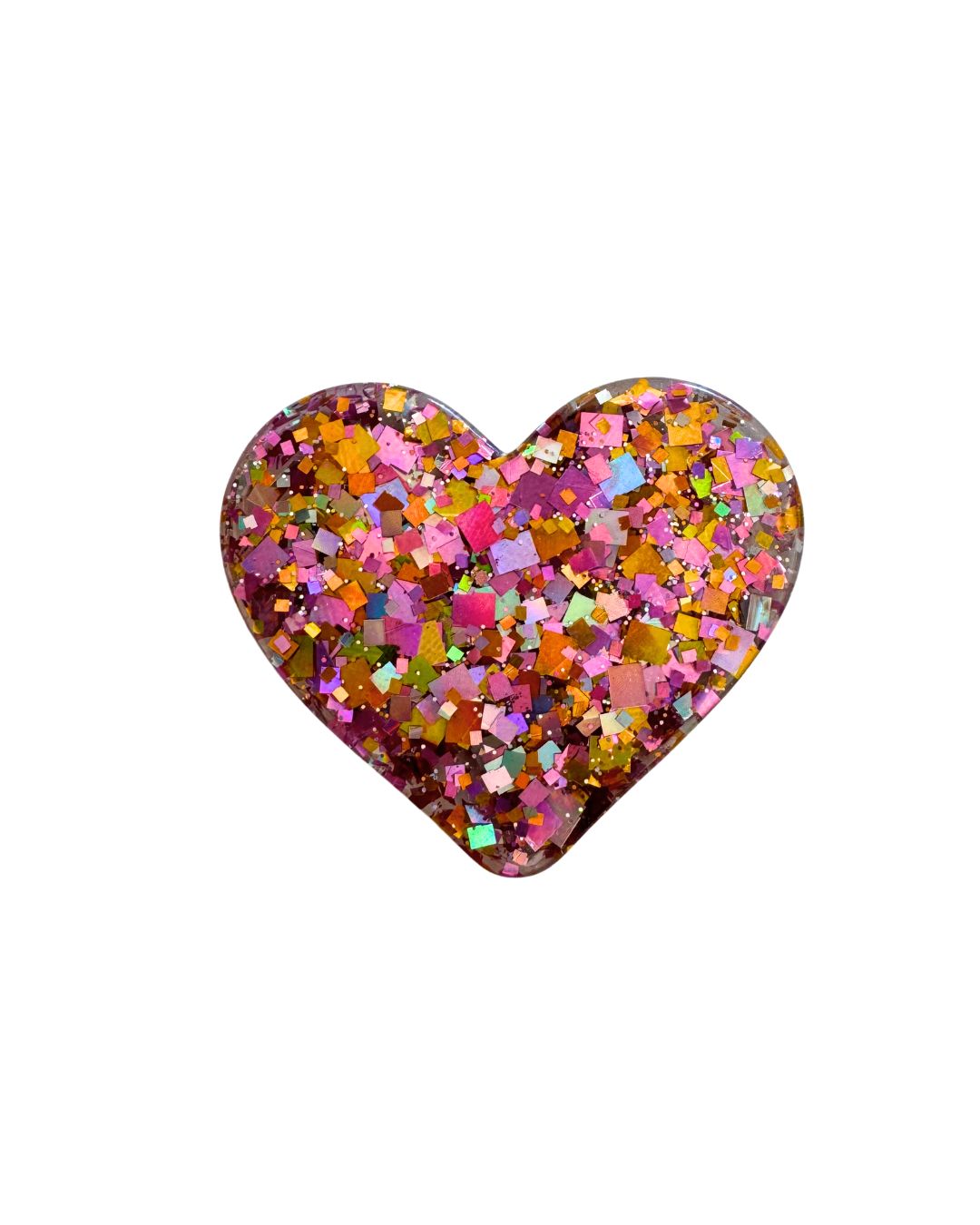 pin's coeur rose jaune