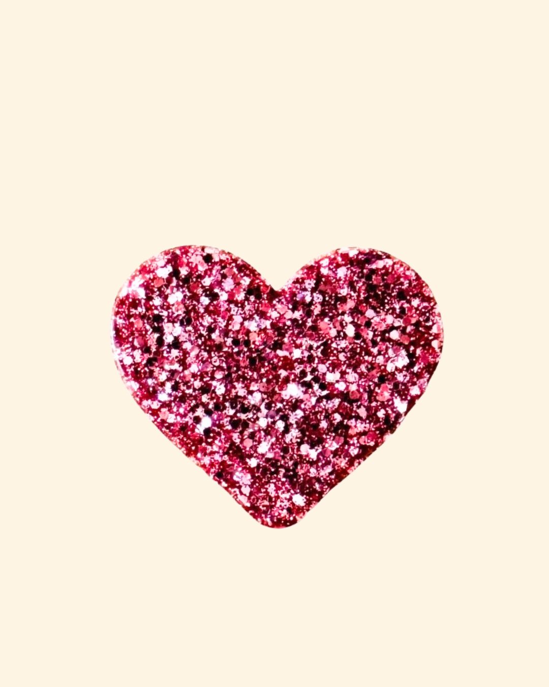 pin's coeur paillettes rose 