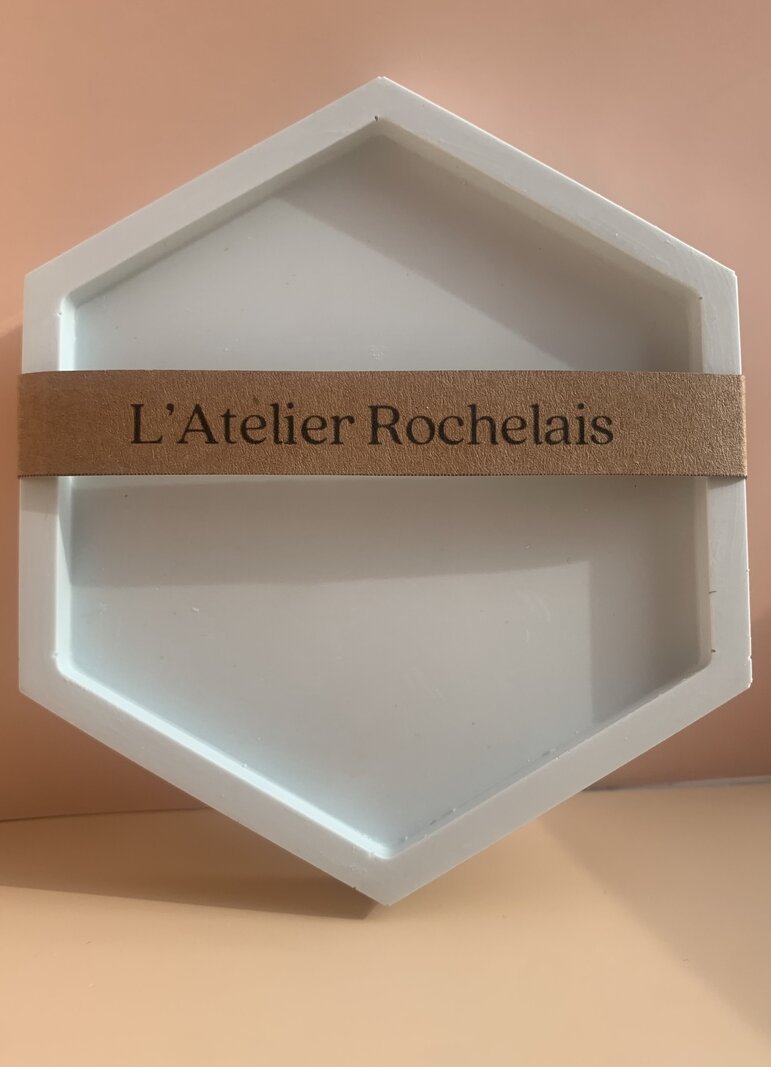 Socle marbré Hexagonale - L'Atelier Rochelais