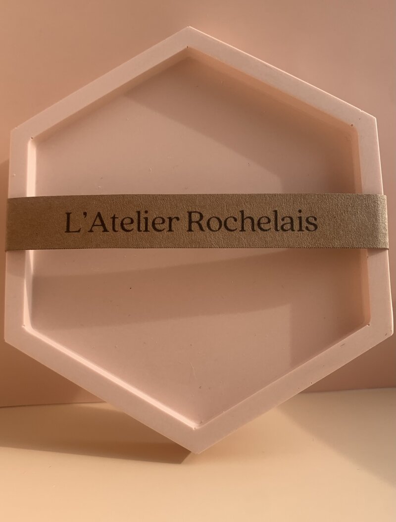 Socle marbré Hexagonale - L'Atelier Rochelais